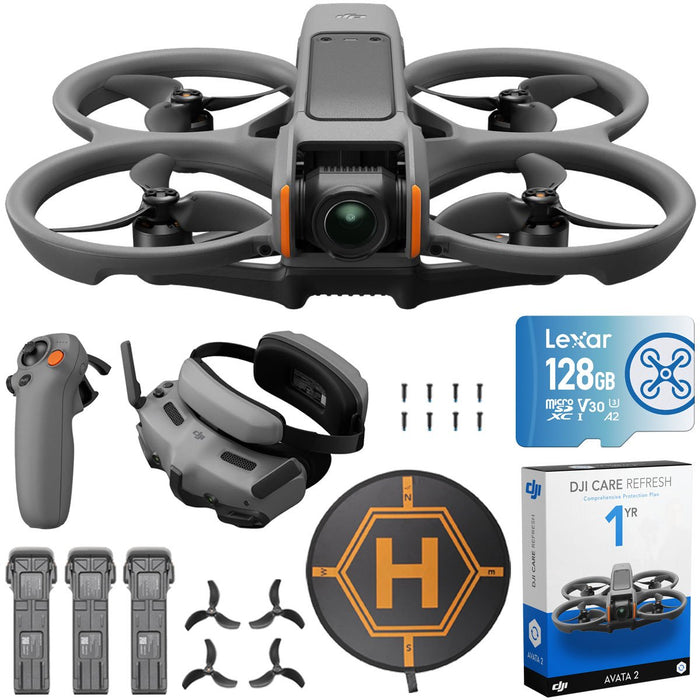 DJI Avata 2 Fly More Combo (1 Battery) FPV Drone with 128GB Care Bundle