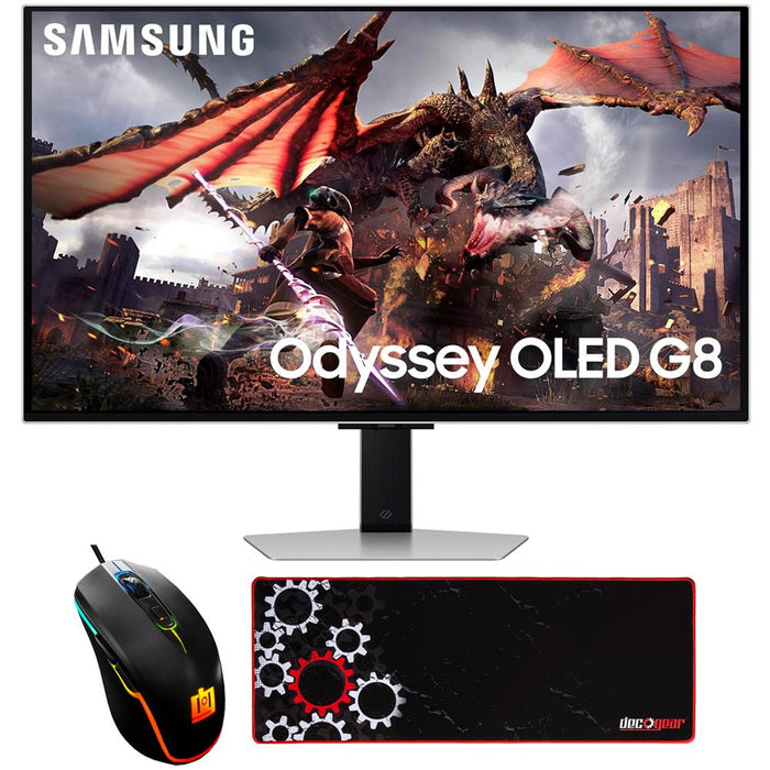 Samsung 32" Odyssey OLED G8 4K UHD 240Hz Smart Gaming Monitor w/ Gaming Mouse Bundle