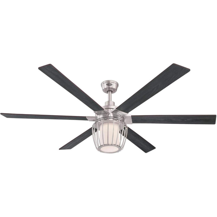 Westinghouse 7225000 Willa Indoor Ceiling Fan with Light and Remote, 60 Inch, Brushed Nickel