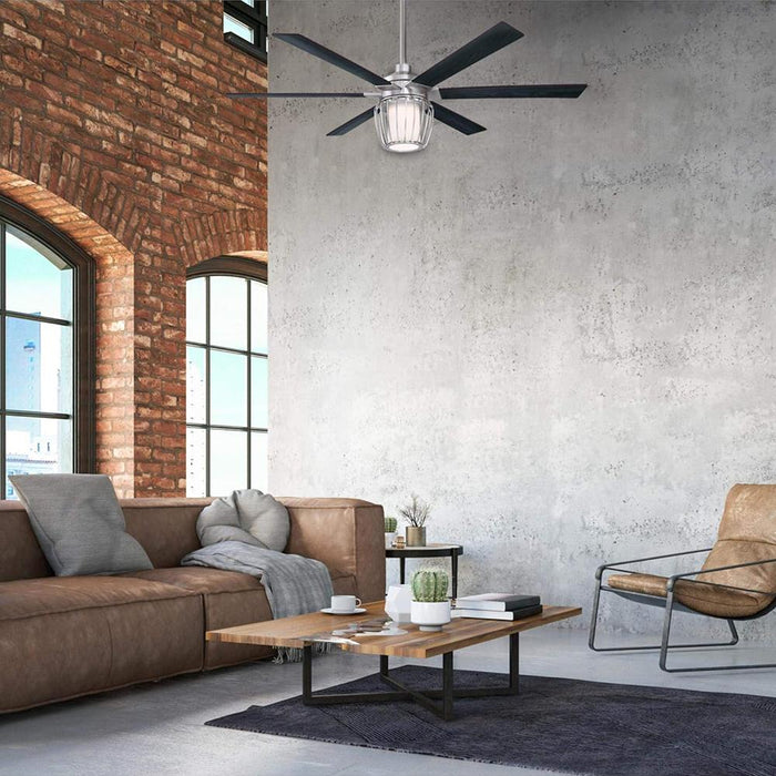 Westinghouse 7225000 Willa Indoor Ceiling Fan with Light and Remote, 60 Inch, Brushed Nickel