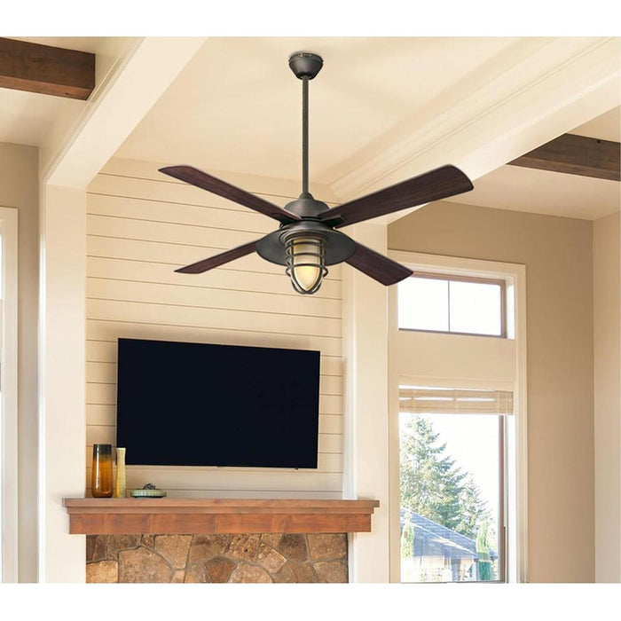 Westinghouse 7307100 Porto, Craftsman-Style LED Ceiling Fan w/ Light, 52 Inch, Black-Bronze