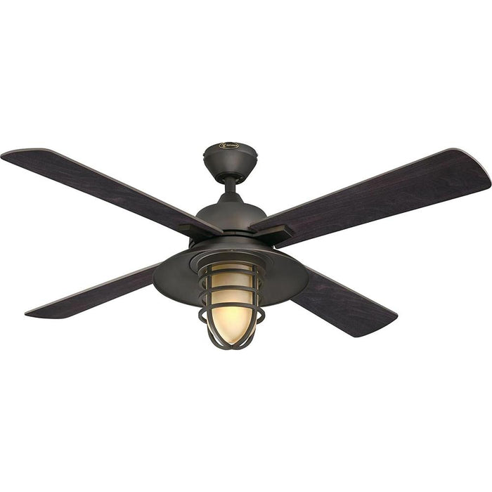 Westinghouse 7307100 Porto, Craftsman-Style LED Ceiling Fan w/ Light, 52 Inch, Black-Bronze