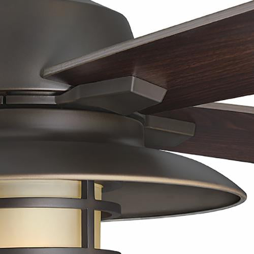 Westinghouse 7307100 Porto, Craftsman-Style LED Ceiling Fan w/ Light, 52 Inch, Black-Bronze