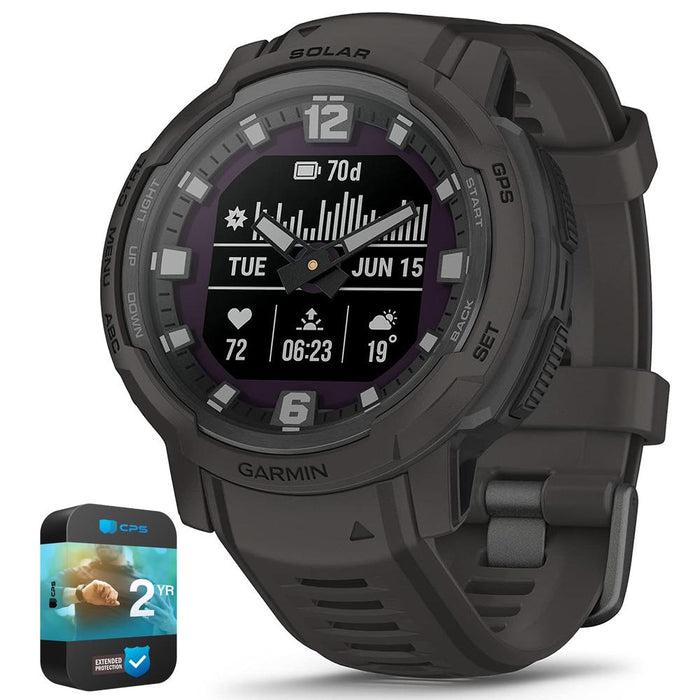 Garmin Instinct Crossover Solar Rugged Hybrid Smartwatch Graphite+2 Yr Warranty