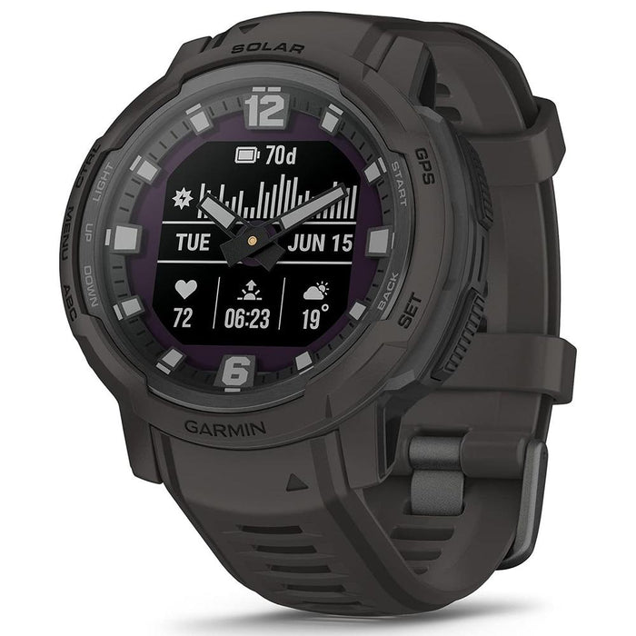 Garmin Instinct Crossover Solar Rugged Hybrid Smartwatch Graphite+2 Yr Warranty