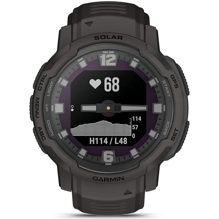 Garmin Instinct Crossover Solar Rugged Hybrid Smartwatch Graphite+2 Yr Warranty