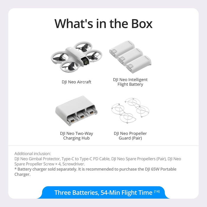 DJI Neo Drone Mini 4K Quadcopter with 3 Battery Combo CP.FP.00000218.02