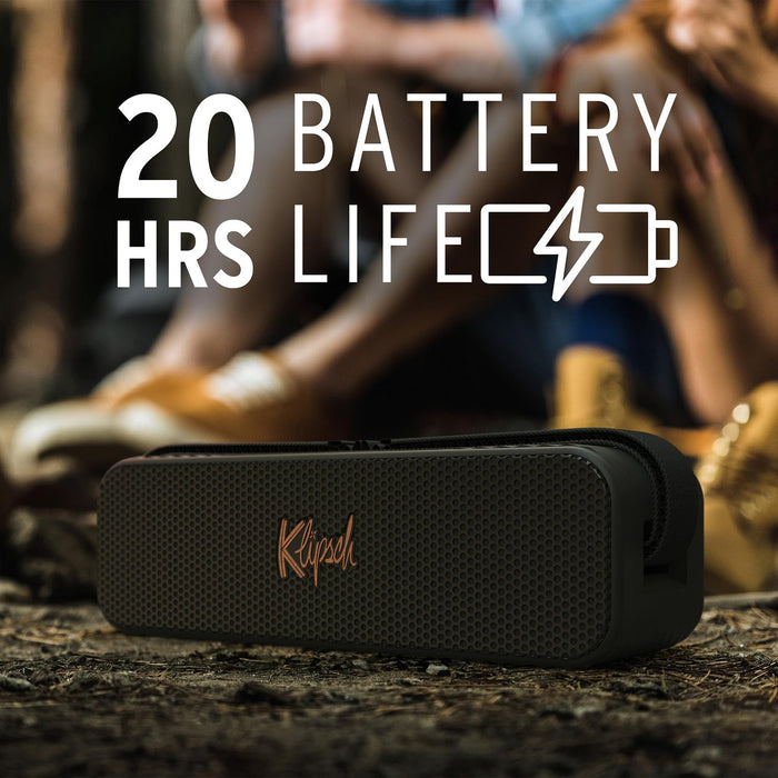 Klipsch Detroit Portable Bluetooth Speaker, IP67 Waterproof, 20h Playtime