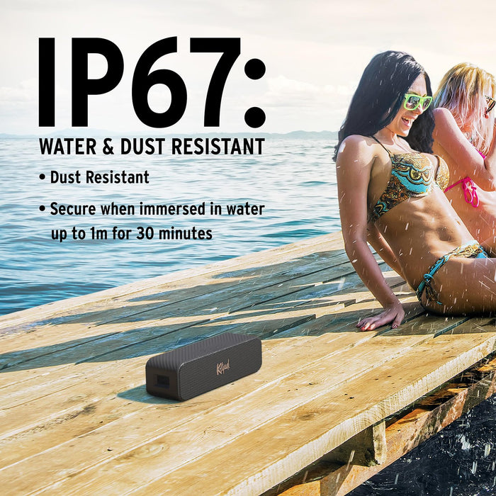 Klipsch Detroit Portable Bluetooth Speaker, IP67 Waterproof, 20h Playtime