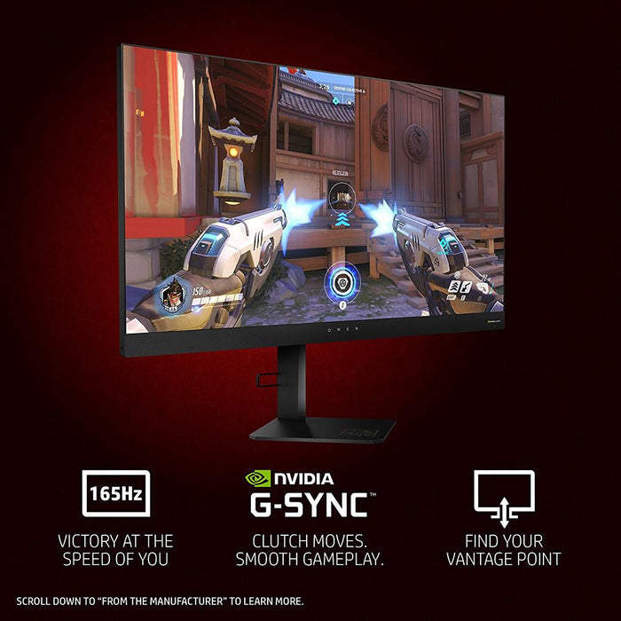 Hewlett Packard Omen 27 Inch Gaming HD (1920 x 1080) 165Hz 1ms Gaming Monitor