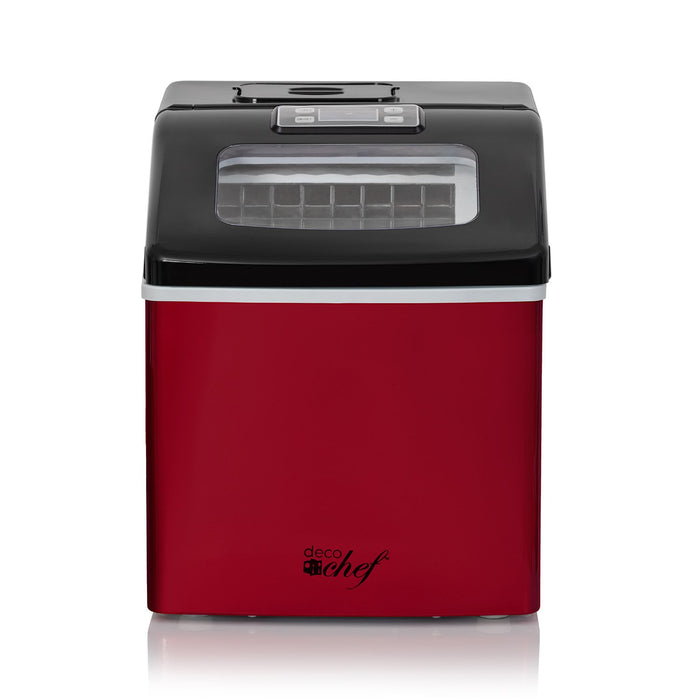 Deco Chef Countertop Portable Ice Maker for Home or Office, 40 lb/Day, Red with Black Lid