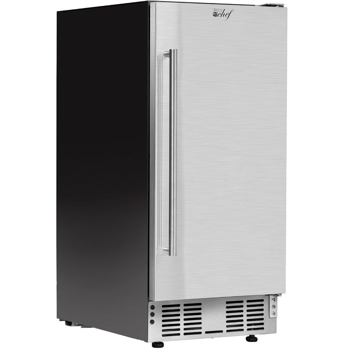 Deco Chef 15-Inch Under Counter Mini Fridge, Stainless Steel Finish, Adjustable Thermostat