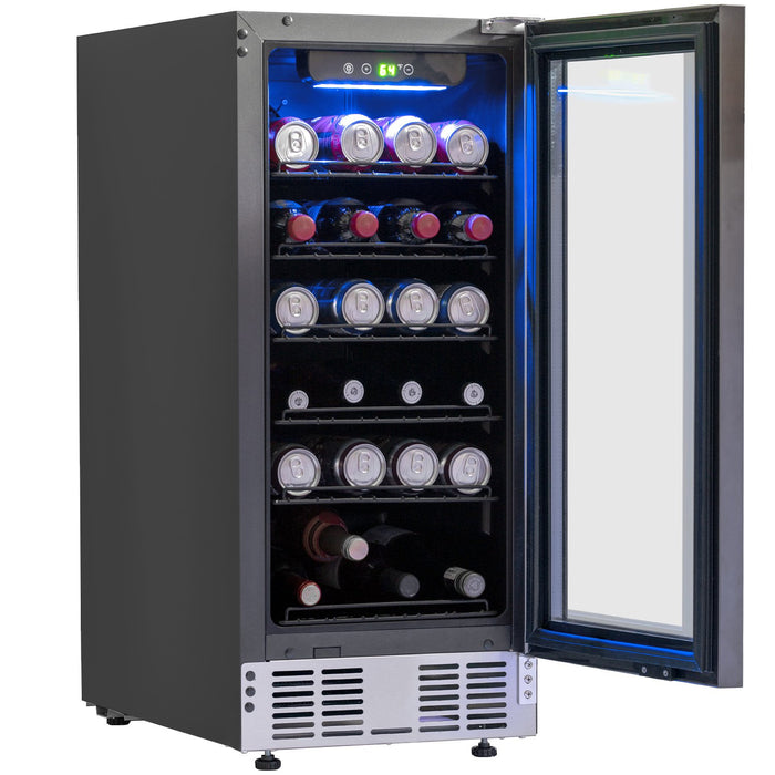 Deco Chef 15" Under Counter Beverage Cooler and Refrigerator, 115 Cans, Beer, Wine, Soda