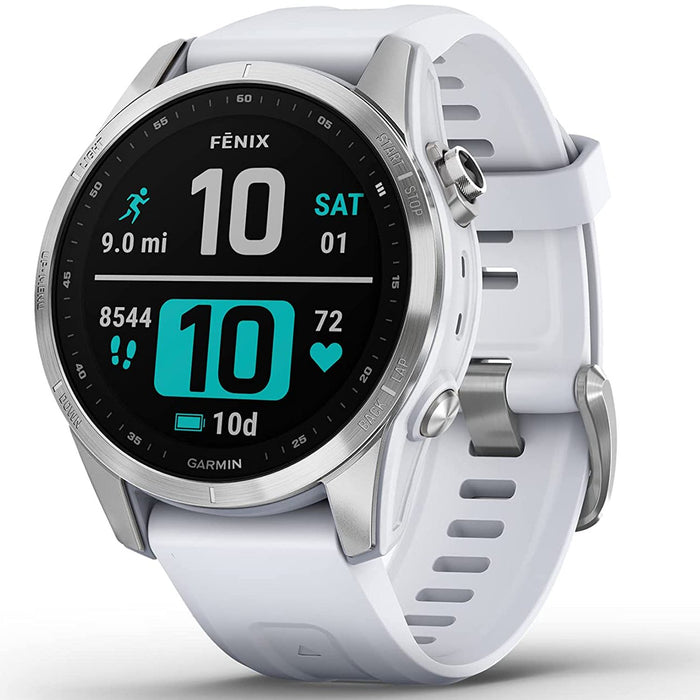Garmin Fenix 7S Smartwatch - Silver with Whitestone Band — Beach 