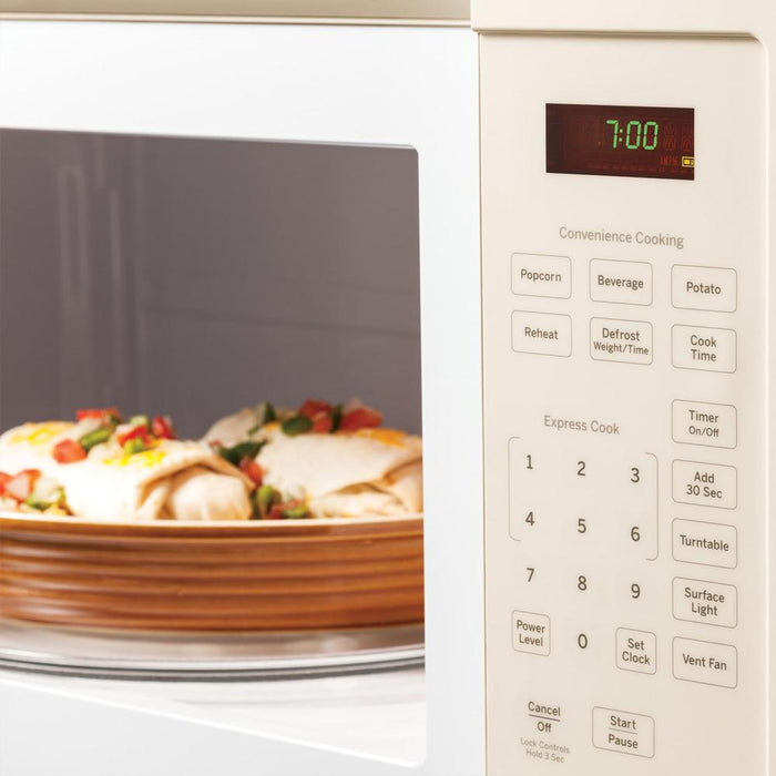 GE 1.6 Cu Ft. Over-the-Range Microwave Oven Bisque + Oven Mitt & 3 Year Warranty