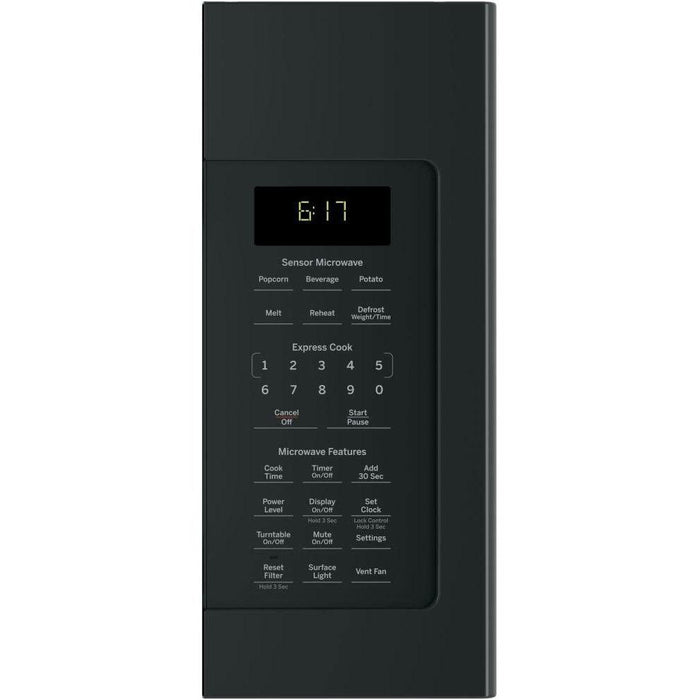 GE 1.7 Cu. Ft. Over-the-Range Microwave Oven Black + Oven Mitt & 3 Year Warranty