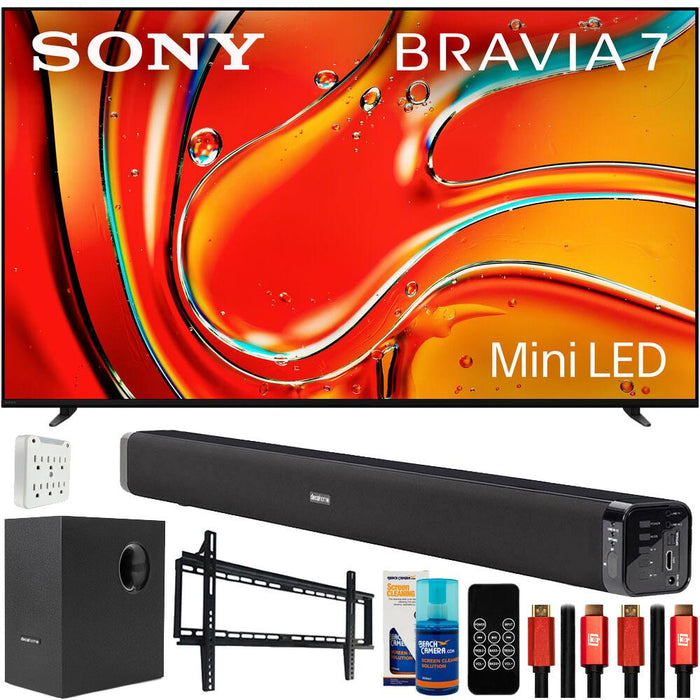Sony BRAVIA 7 55" 4K HDR QLED Mini-LED TV (2024) with Deco Gear Home Theater Bundle