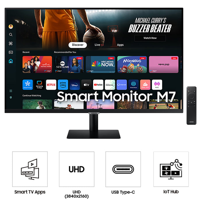 Samsung 32" Smart Monitor M7 (M70D) 4K UHD with Streaming TV, Speakers and USB-C
