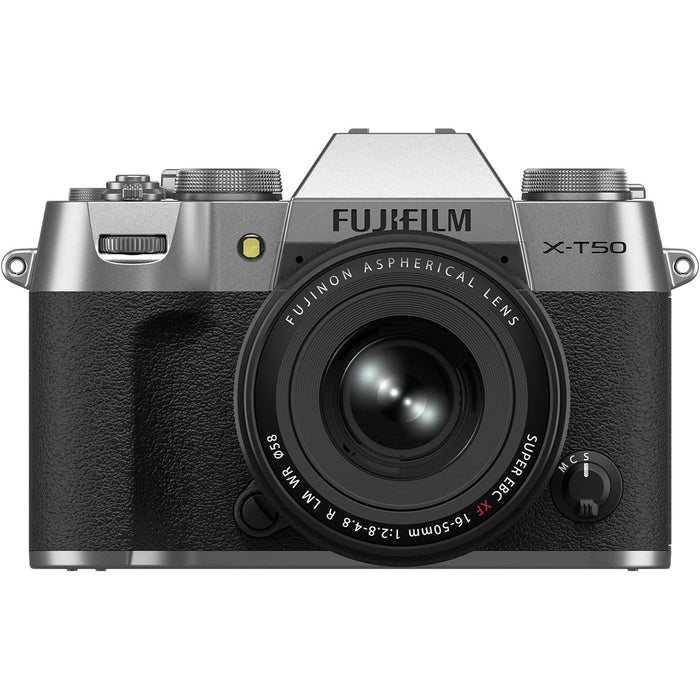 Fujifilm X-T50 Mirrorless Digital Camera (Silver) w/ XF16-50mmF2.8-4.8 R LM WR Lens Kit
