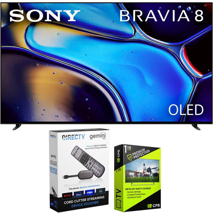 Sony BRAVIA 8 65" 4K HDR OLED TV (2024) Bundle with Redeemable DIRECTV Gemini Air