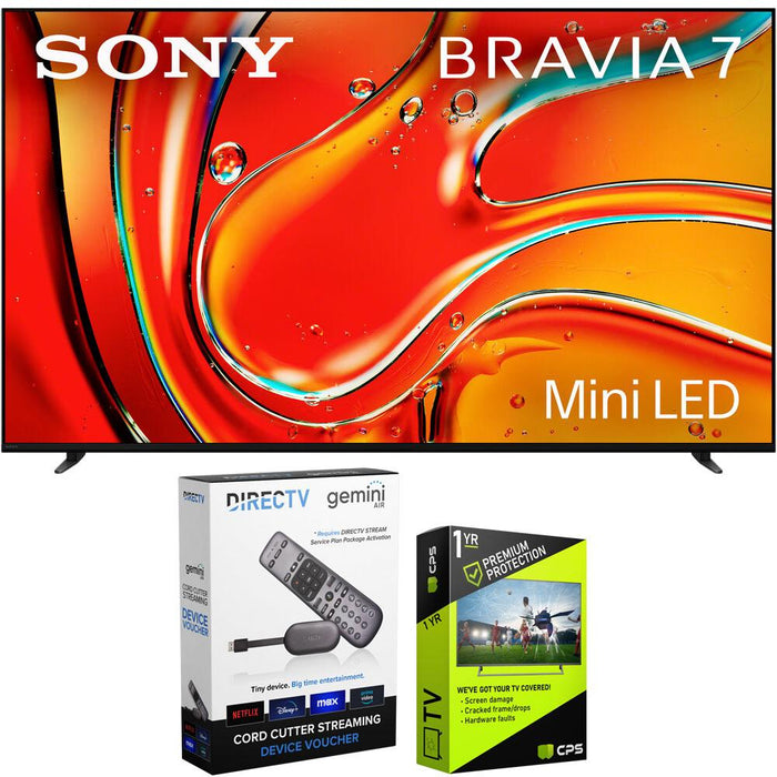 Sony BRAVIA 7 75" 4K QLED Mini-LED TV 2024 Bundle with Redeemable DIRECTV Gemini Air