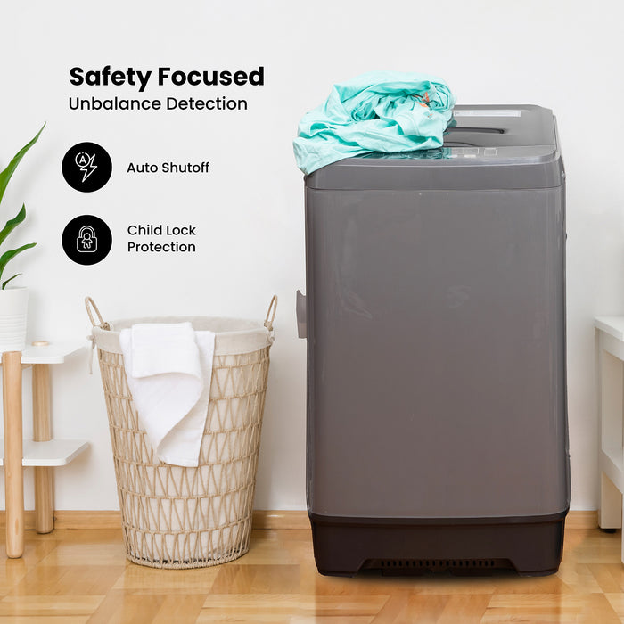 Deco Home Fully Automatic Portable Washing Machine 1.8 cu ft, 16lbs Capacity, 10 Programs