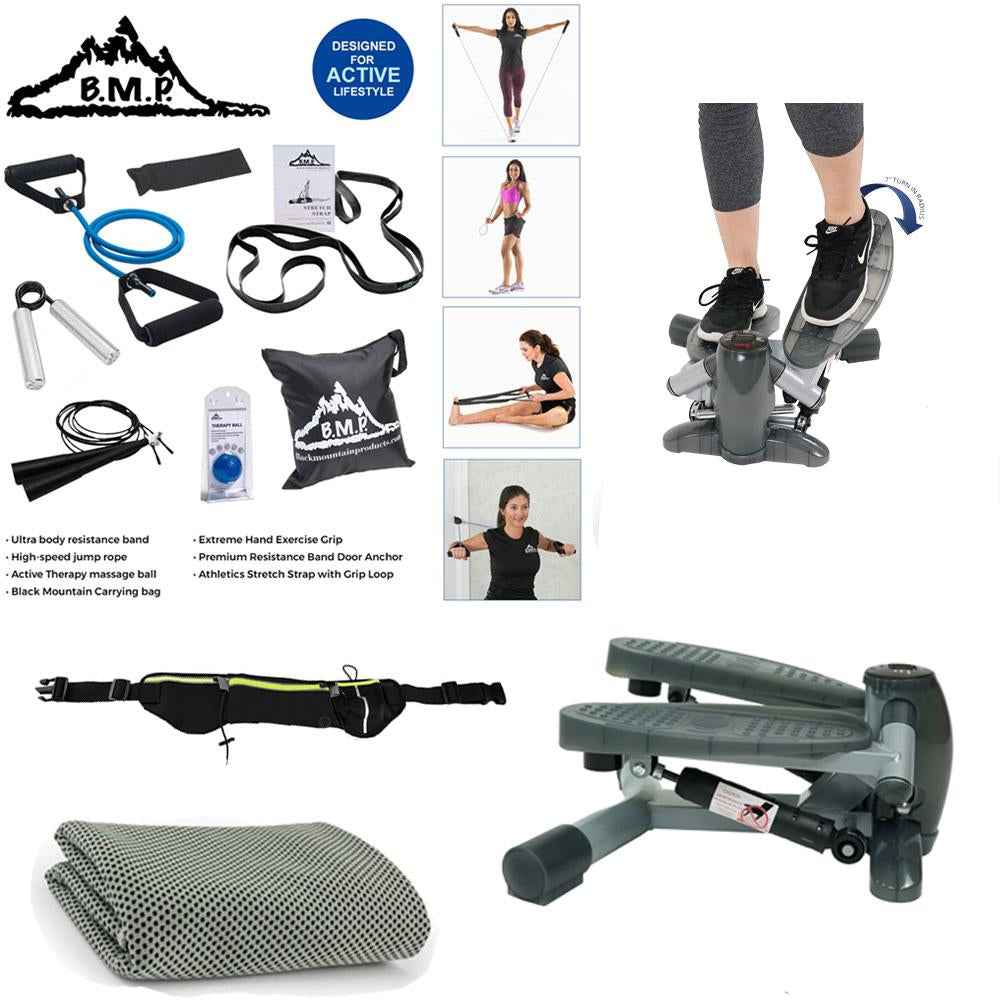 Sunny Health and Fitness Twist-In Step Machine w/ LCD Monitor (SF-S0636)  Bundle