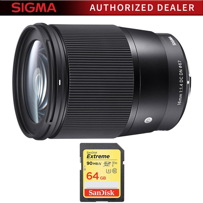 Sigma 30mm f/1.4 DC DN Contemporary Prime Lens for Sony E-Mount 64GB Bundle  