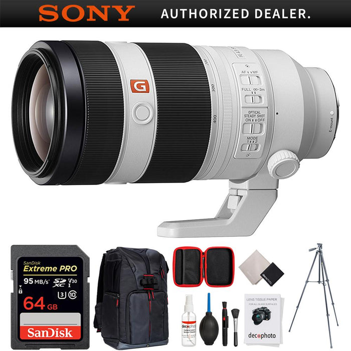 Sony FE 100-400mm f/4.5-5.6 GM OSS Full Frame E-Mount Lens w/ 64GB Accessories Bundle