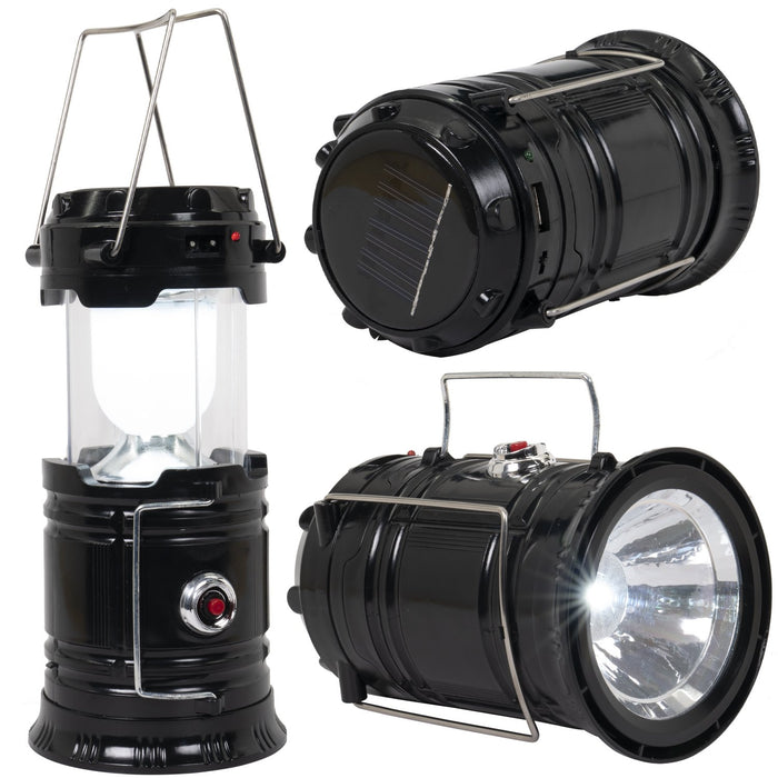 Camping LED Solar Lantern Flash Light & Rechargeable Battery Power Bank  Outdoor