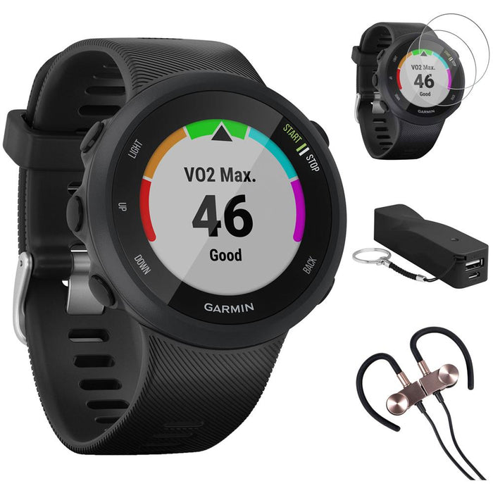 Garmin 010-02156-05 Forerunner 45, 42mm Easy-to-use GPS Running Watch with  Coach Free Training Plan Support, Black