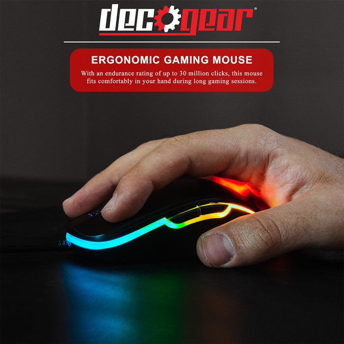 Deco Gear Mechanical RGB Keyboard with RGB Gaming Mouse & Extended Mouse Pad