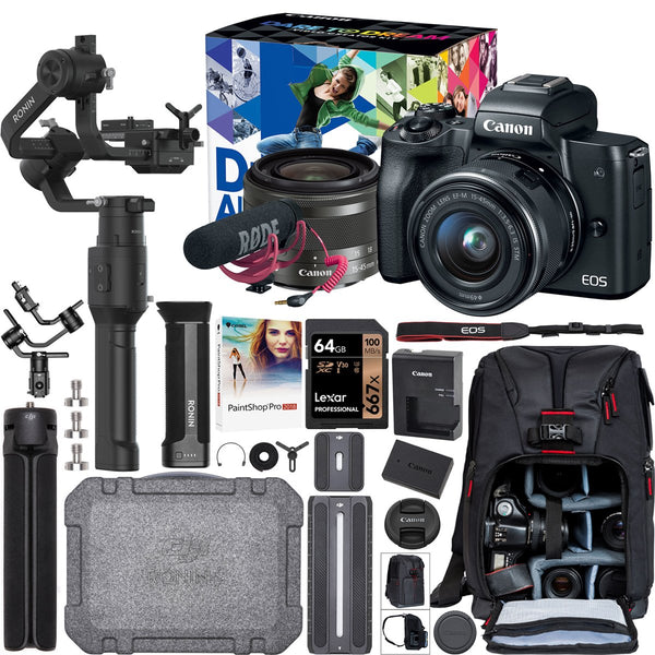 Canon EOS M50 Mirrorless Digital 4K Vlogging Camera with Dual Pixel CMOS  Autofocus, DIGIC 8 Image Processor, Built-in Wi-Fi, NFC and Bluetooth