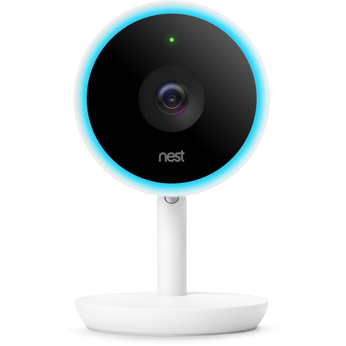Google Nest Cam Indoor IQ Smart Wi-Fi Security Camera + Mini Smart Speaker