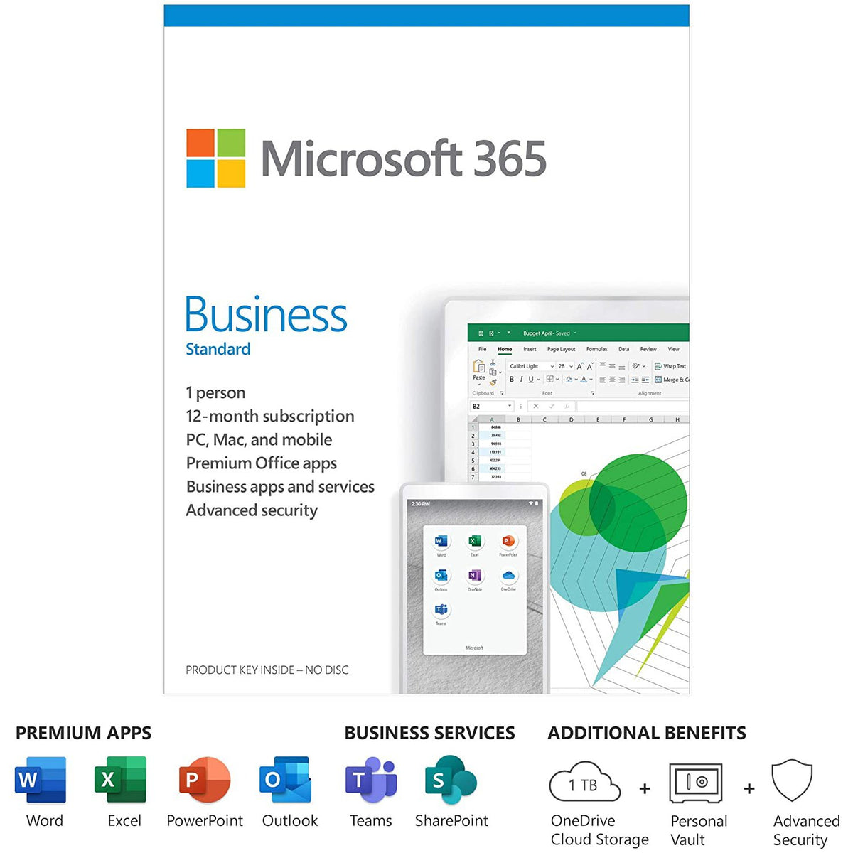 Microsoft 365 Business Standard 1 Year Subscription for 1 User KLQ