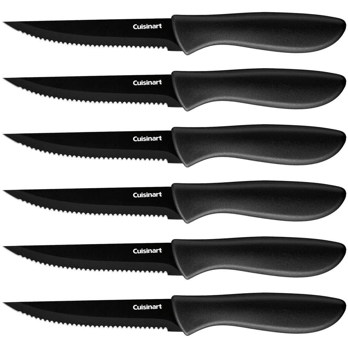 Cuisinart Advantage 6-Piece Ceramic Coated Serrated Steak Knife Set, White  C55-6PCSW 