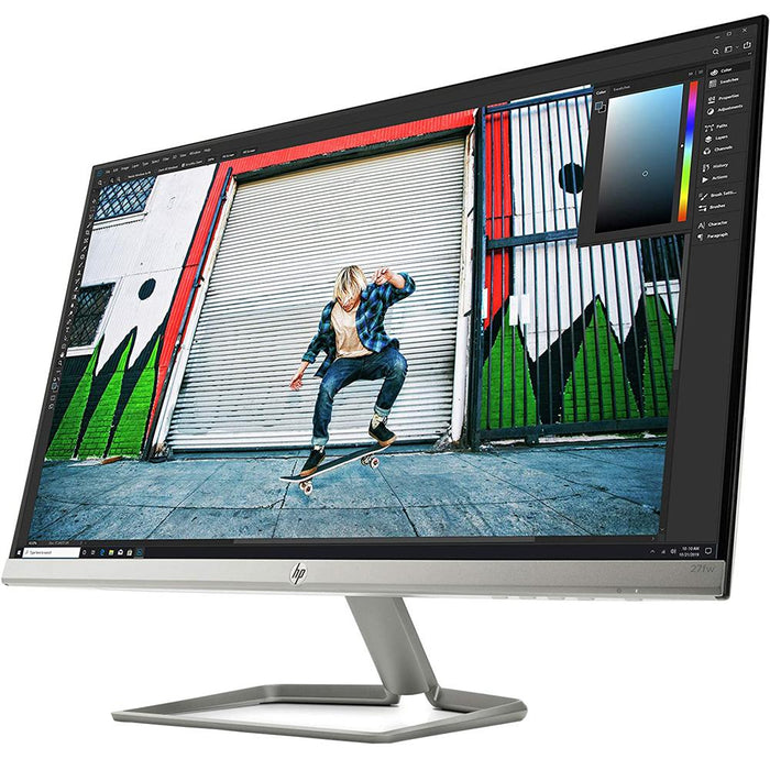HP 22fw 21.5) Full HD LCD Monitor, 16:9, Silver, White