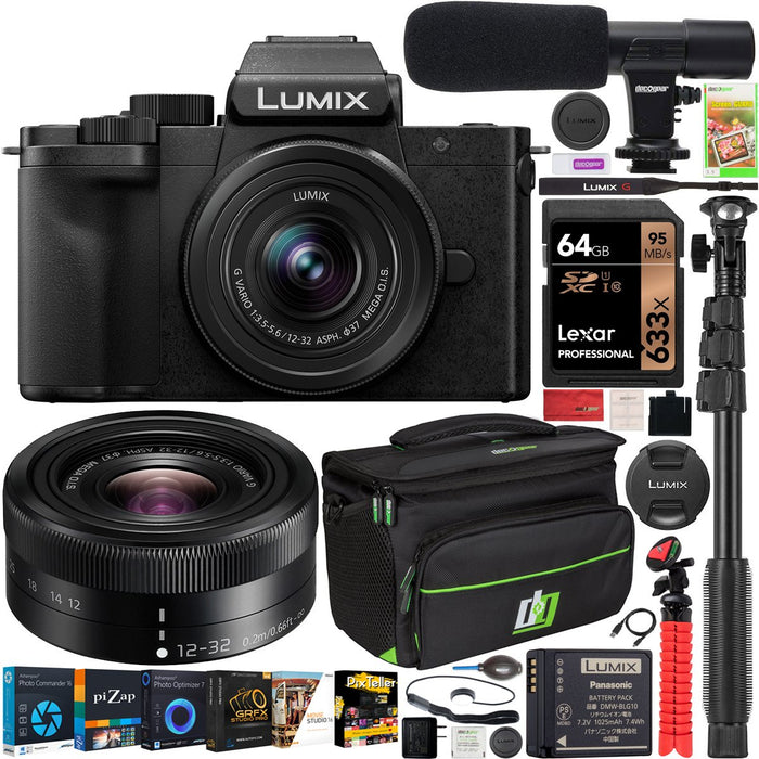  Panasonic LUMIX G100 Mirrorless Camera, Lightweight, for Photo  and Video, Built-in Microphone, Micro Four Thirds with 12-32mm Lens, 5-Axis  Hybrid I.S, 4K 24p 30p Video, DC-G100VK (Black) : Electronics