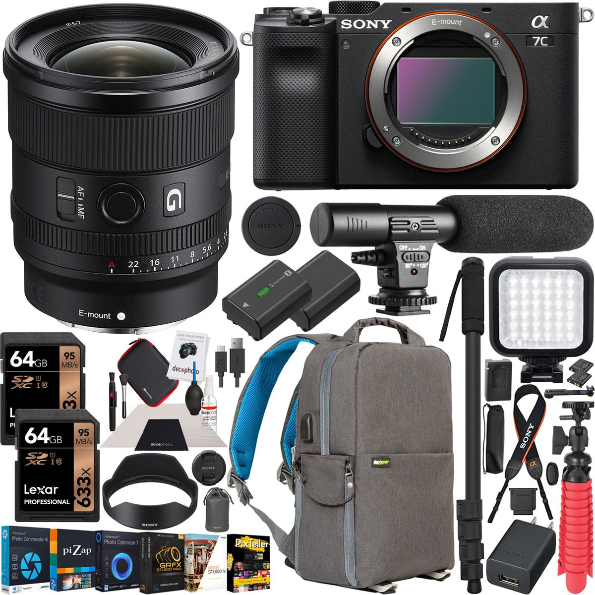 Sony a7C Mirrorless Full Frame Camera Body 20mm F1.8 Lens SEL20F18G —  Beach Camera