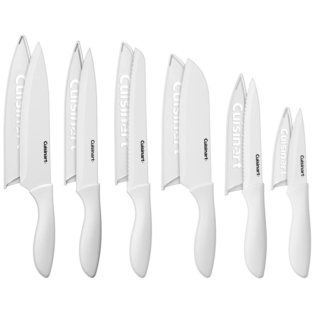Cuisinart Ceramic Coated Knife Set with Blade Guards, Grey (6 knives and 6 knife  covers) 