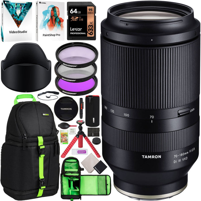 Tamron 70-180mm F2.8 Di III VXD Lens A056 Kit for Sony Mirrorless E-Mount  Camera Bundle