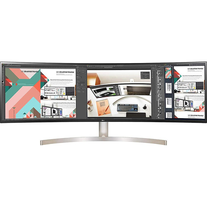 LG 49" 32:9 UltraWide Dual QHD HDR10 IPS Curved LED Monitor + Mouse Pad Bundle