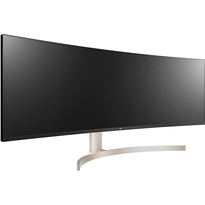 LG 49" 32:9 UltraWide Dual QHD HDR10 IPS Curved LED Monitor with Cleaning Bundle