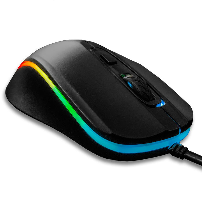 Deco Gear Wired Gaming Mouse, LED, 800-5000 DPI Adjustable with Full Length Mouse Pad