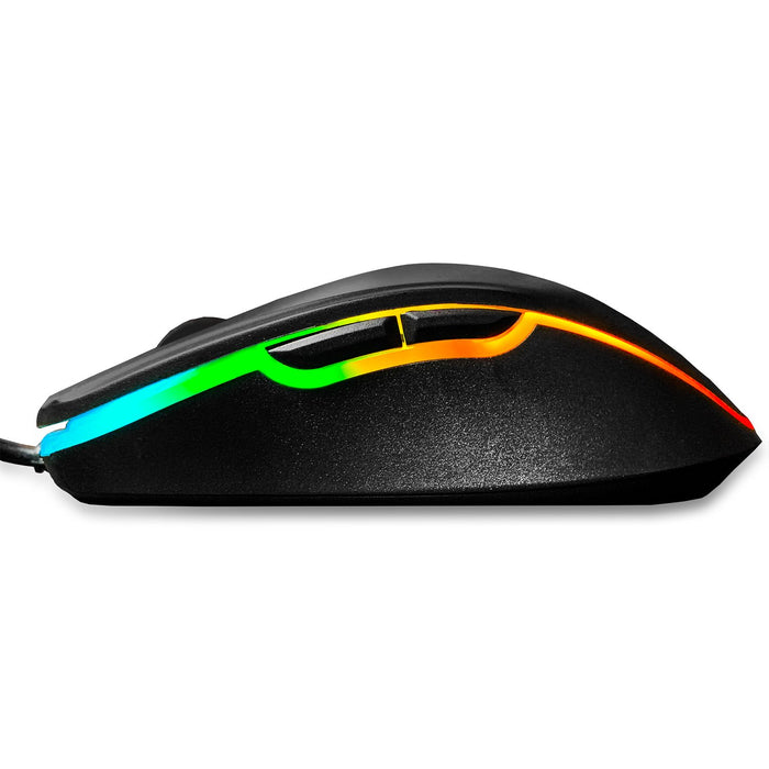 Deco Gear Wired Gaming Mouse, LED, 800-5000 DPI Adjustable with Full Length Mouse Pad