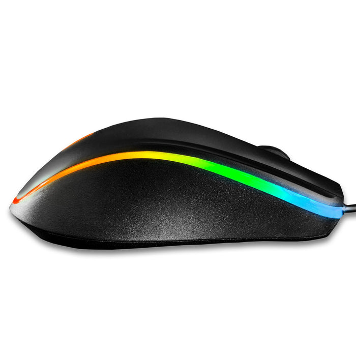 Deco Gear Wired Gaming Mouse, LED, 800-5000 DPI Adjustable with Full Length Mouse Pad