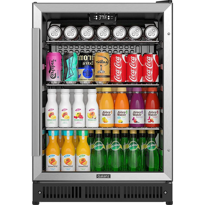 Galanz - 130 Can Beverage Cooler - Stainless Steel