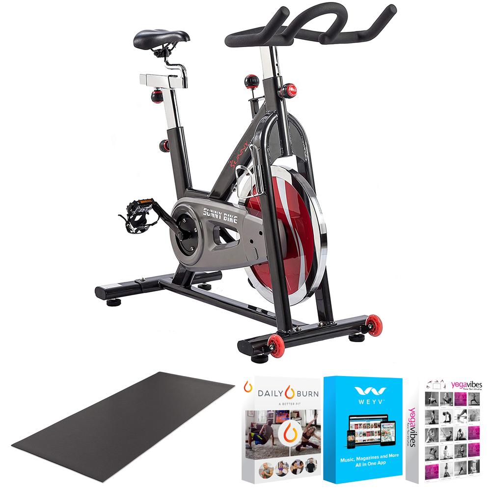 Sunny Health and Fitness SF B1002 Belt Drive Indoor Cycling Bike Software Bundle