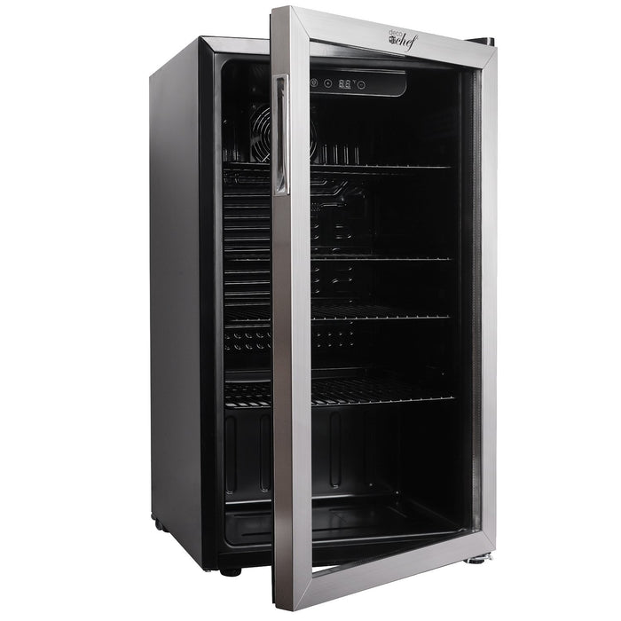 Deco Chef Beverage 118-Can Beverage Refrigerator and Cooler with Glass Door, di