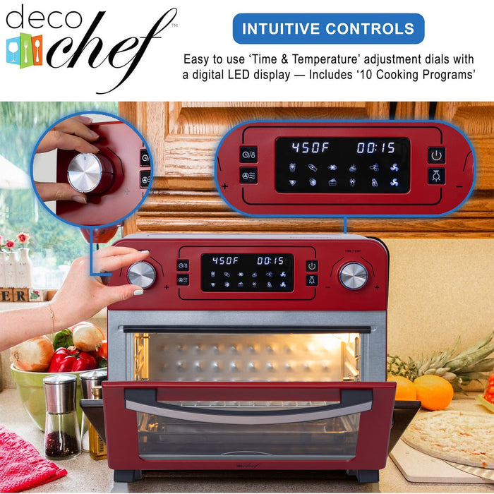 Deco Chef 24qt Countertop Toaster Air Fryer Oven + Bonus Deco Chef 12-Piece Knife Set